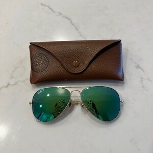 Ray-Ban Polarized Aviator Flash Lenses - Green Medium